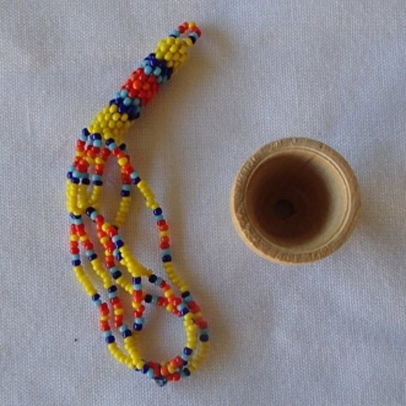 Doll House Miniature Unfinished Colorful Seed Bead Plant Hanger + Wood Pot DIY - Picture 2 of 12